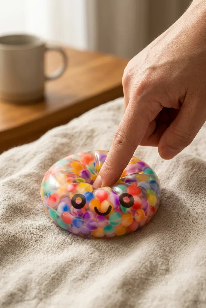 Mystery Bubble Dumpling Squishy mid-squish