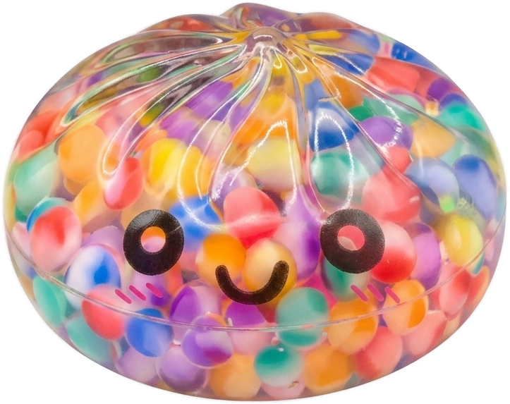 Mystery Bubble Dumpling Squishy being squeezed, soft slow-rise foam