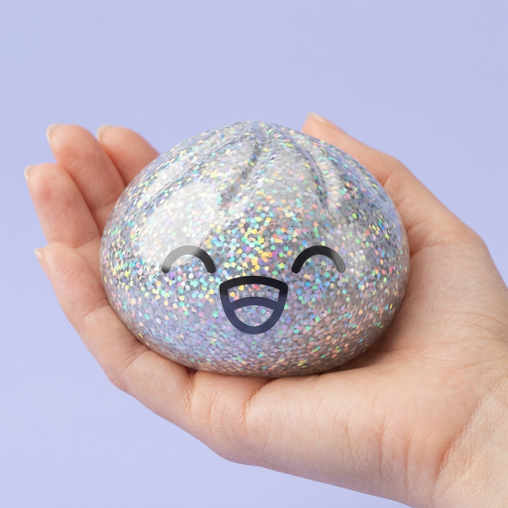 Rare Dumpling Squishy Mystery Box held in hand, actual size