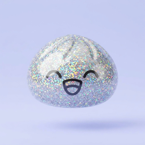 Rare Dumpling Squishy Mystery Box being squeezed, soft slow-rise foam