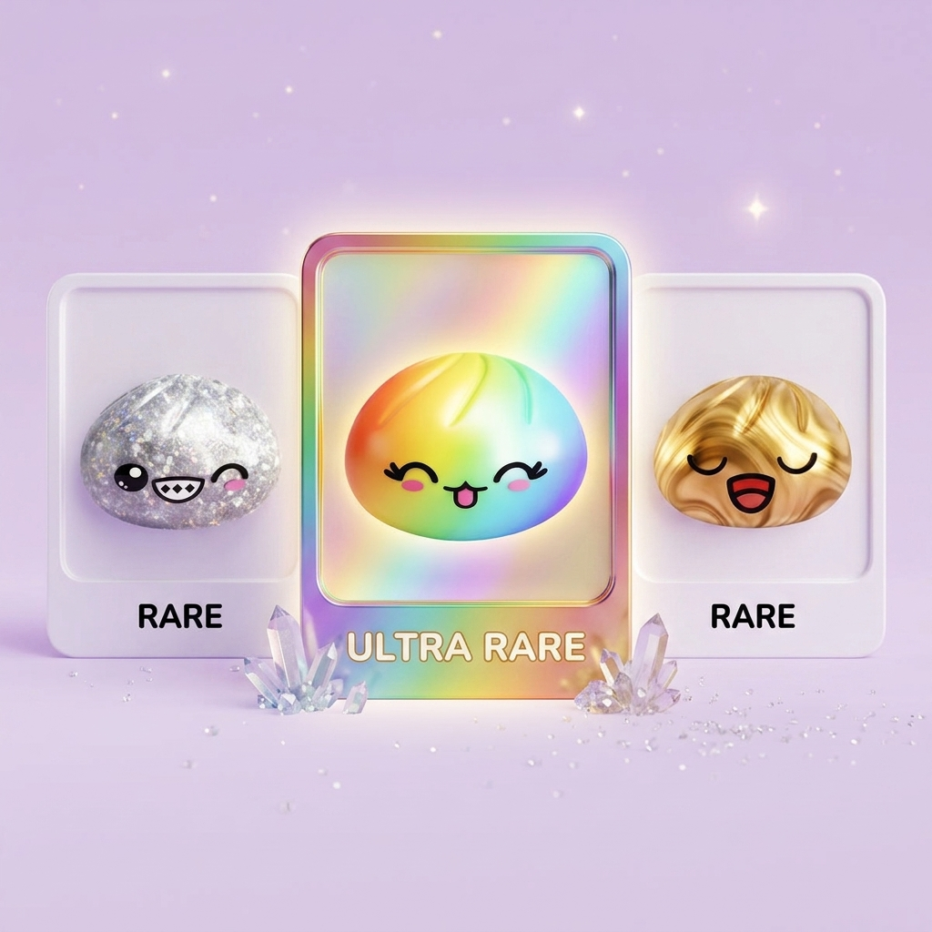 Rare Dumpling Squishy Mystery Box being squeezed, soft slow-rise foam