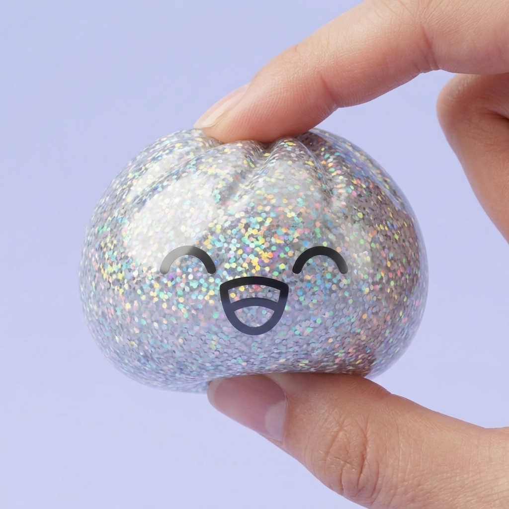 Rare Dumpling Squishy Mystery Box being squeezed, soft slow-rise foam