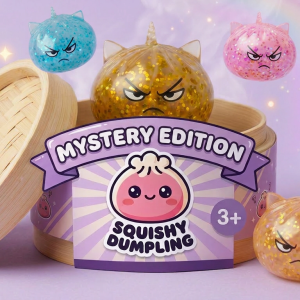Glitter Dumpling Squishy Rare Unicorn Edition being squeezed, soft slow-rise foam