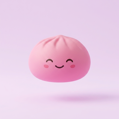 Mystery Dumpling Squishy being squeezed, soft slow-rise foam