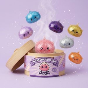 Mystery Unicorn Glitter Dumpling Squishy being squeezed, soft slow-rise foam