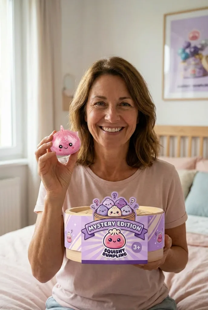 Mystery Unicorn Glitter Dumpling Squishy with its box