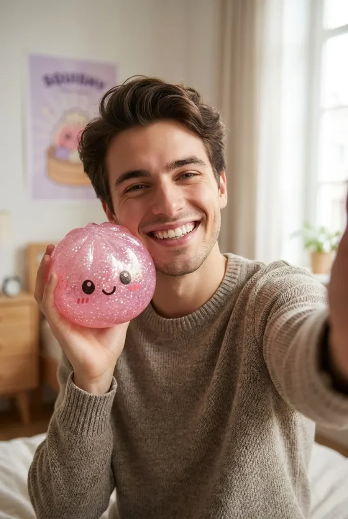 Glitter Surprise Mystery Dumpling Squishy in everyday life