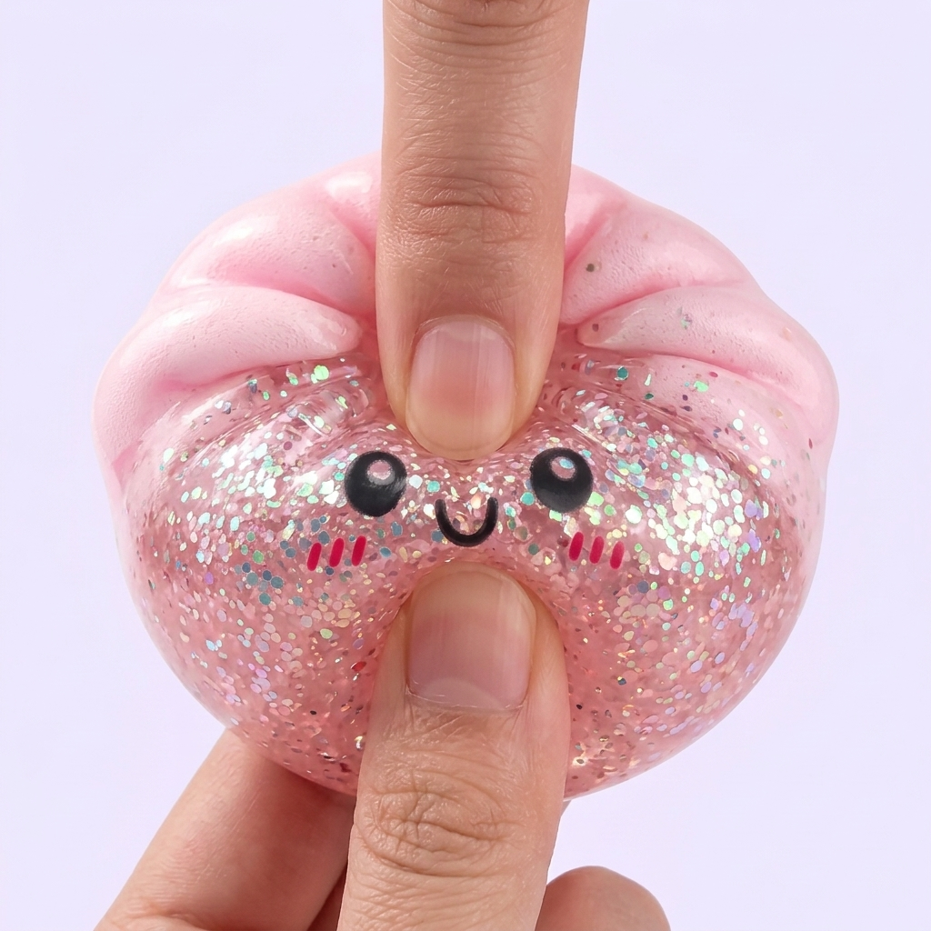 Glitter Surprise Mystery Dumpling Squishy — slow-rise effect, the foam springs back slowly