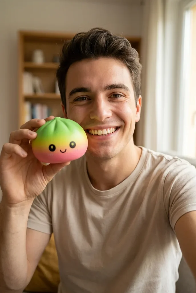 Ombre Mystery Dumpling Squishy in everyday life