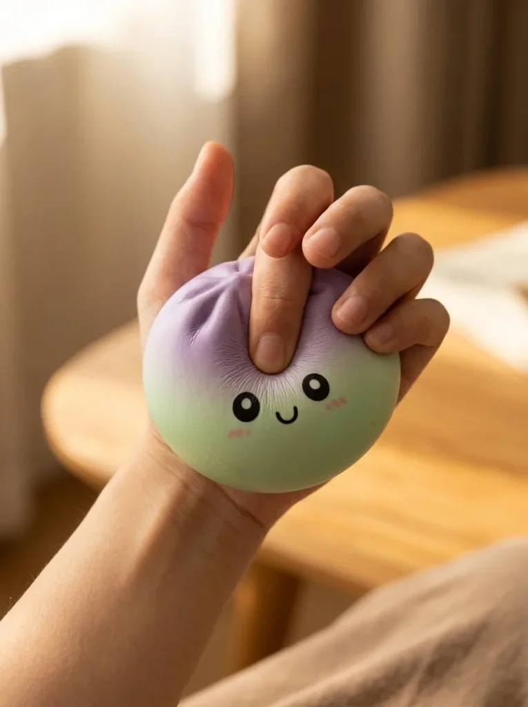Ombre Mystery Dumpling Squishy mid-squish