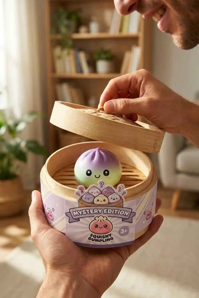 Ombre Mystery Dumpling Squishy unboxing moment