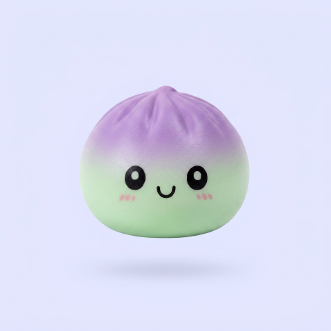 Ombre Mystery Dumpling Squishy being squeezed, soft slow-rise foam