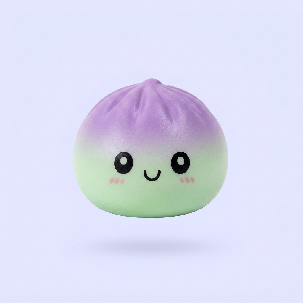 Ombre Mystery Dumpling Squishy being squeezed, soft slow-rise foam