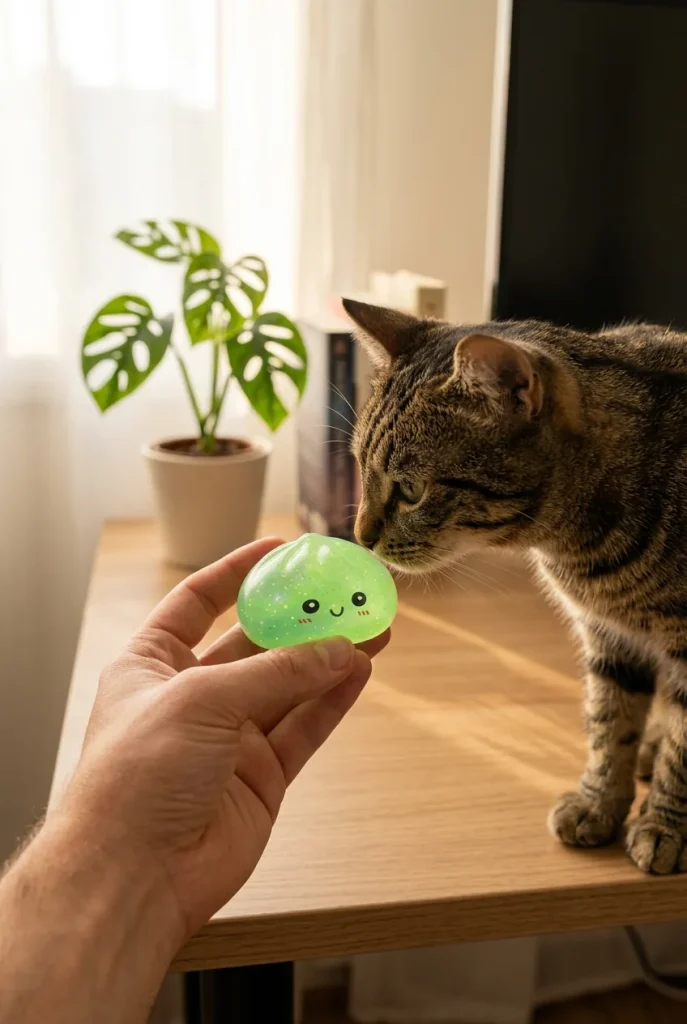 Mystery Glow in the Dark Dumpling Squishy with a plush friend