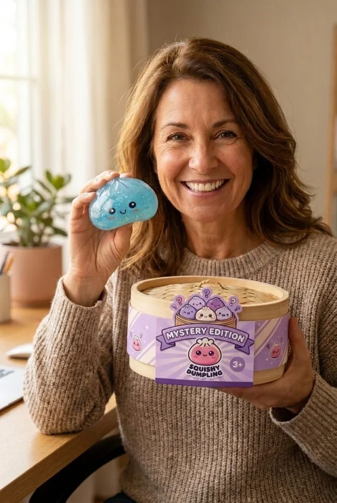 Mystery Glow in the Dark Dumpling Squishy with its box