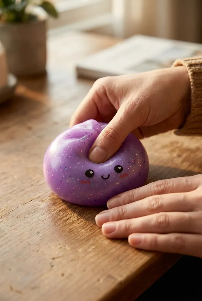 Mystery Glow in the Dark Dumpling Squishy mid-squish