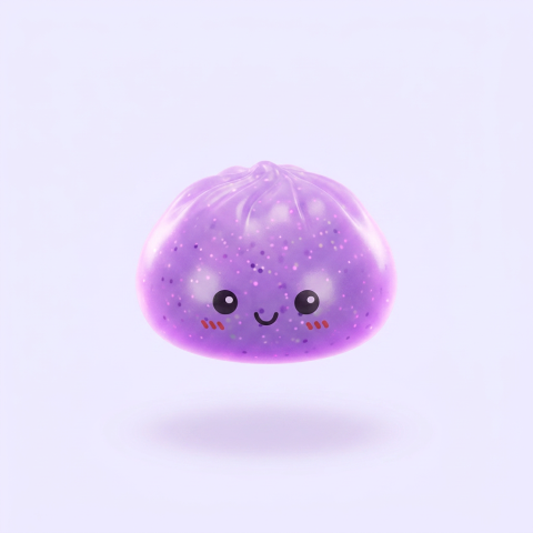 Mystery Glow in the Dark Dumpling Squishy being squeezed, soft slow-rise foam