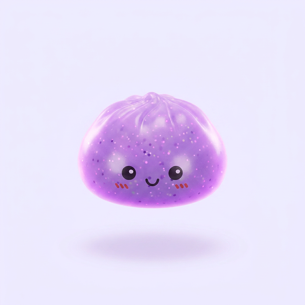 Mystery Glow in the Dark Dumpling Squishy being squeezed, soft slow-rise foam