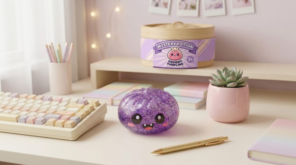 Squishy Dumpling Mystery Halloween Box in its kawaii setting