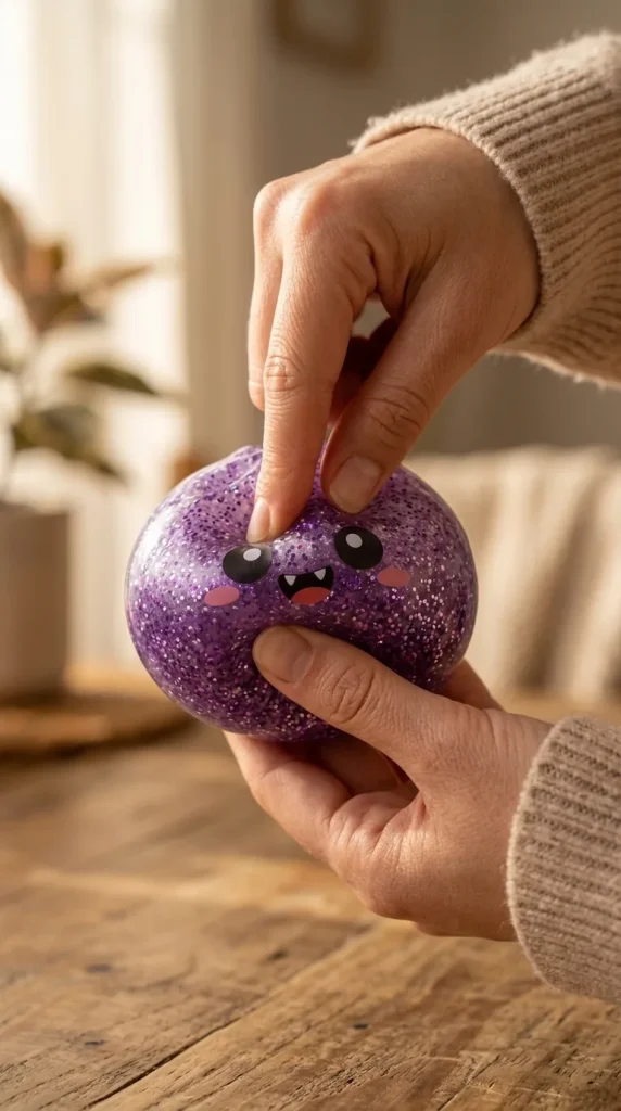 Squishy Dumpling Mystery Halloween Box mid-squish