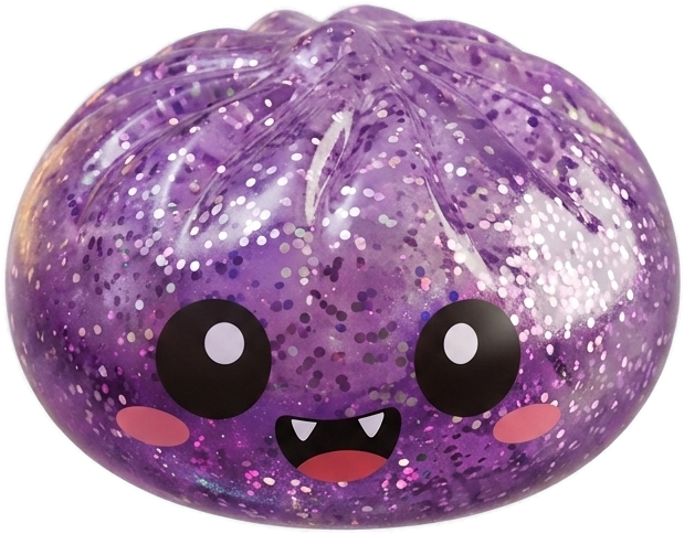 Squishy Dumpling Mystery Halloween Box being squeezed, soft slow-rise foam