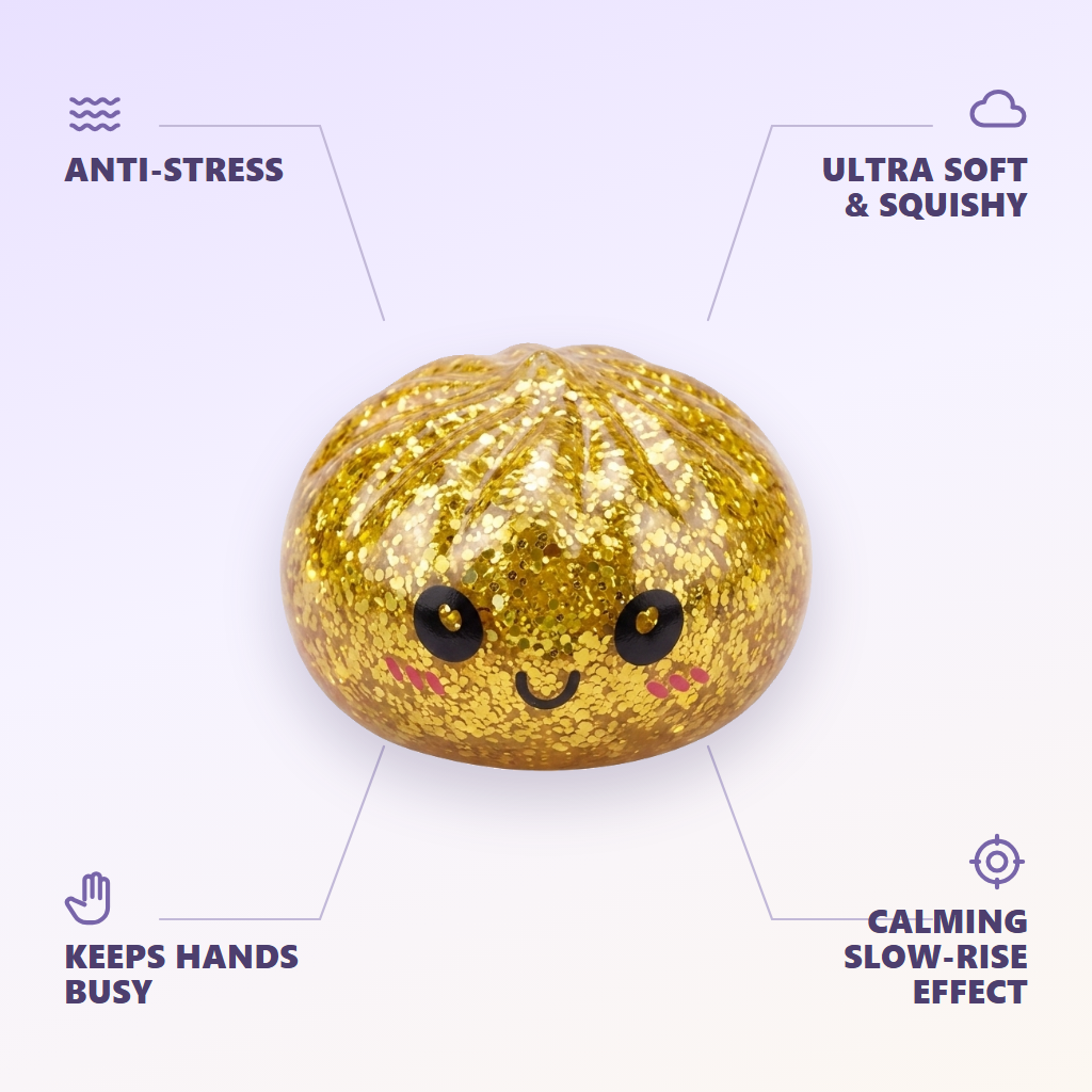 Mystery Glitter Dumpling Squishy Mini Set — its benefits