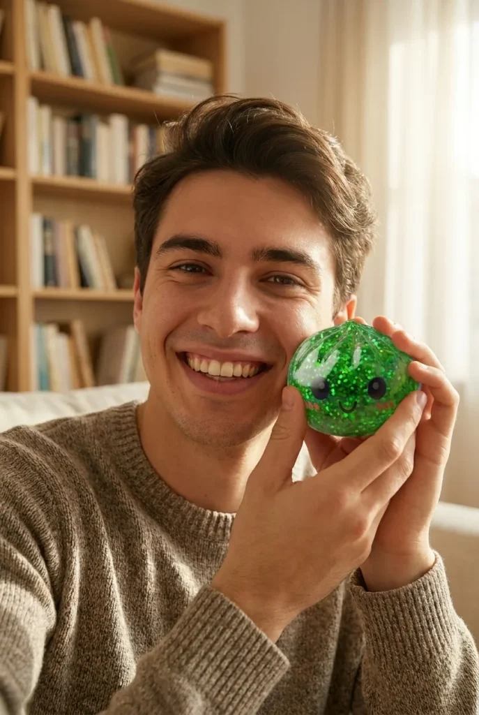 Mystery Glitter Dumpling Squishy Mini Set in everyday life