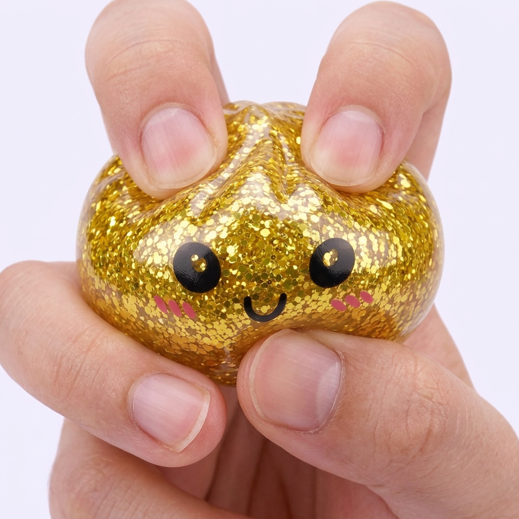 Mystery Glitter Dumpling Squishy Mini Set — slow-rise effect, the foam springs back slowly
