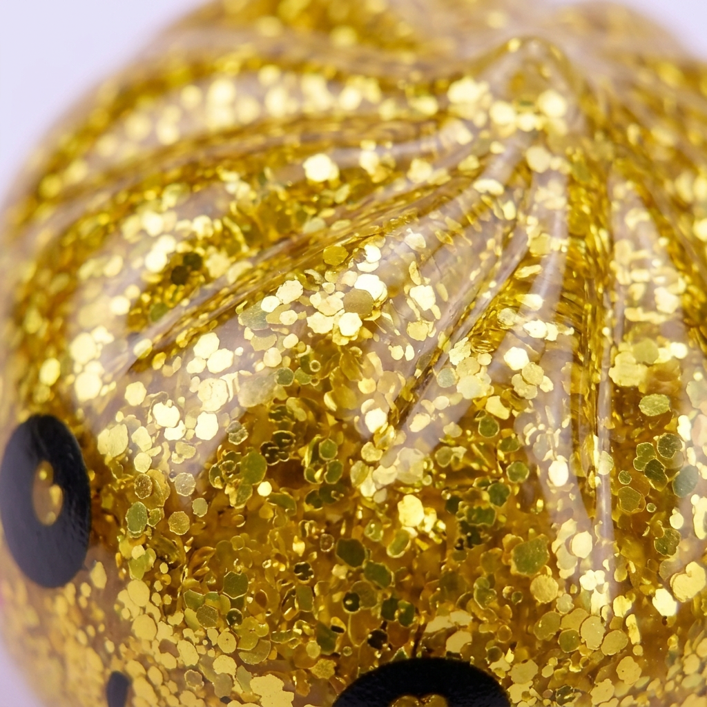 Mystery Glitter Dumpling Squishy Mini Set — close-up of the texture