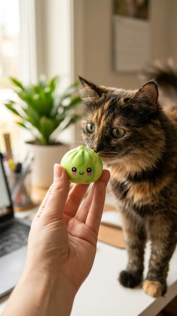 Mystery Tie-Dye Dumpling Squishy Mini with a plush friend