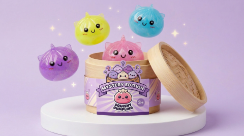 Mystery Unicorn Dumpling Squishy being squeezed, soft slow-rise foam