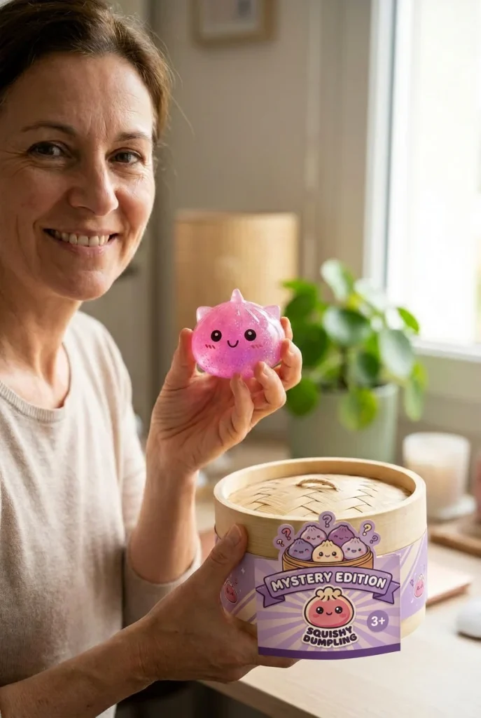 Mystery Unicorn Dumpling Squishy with its box