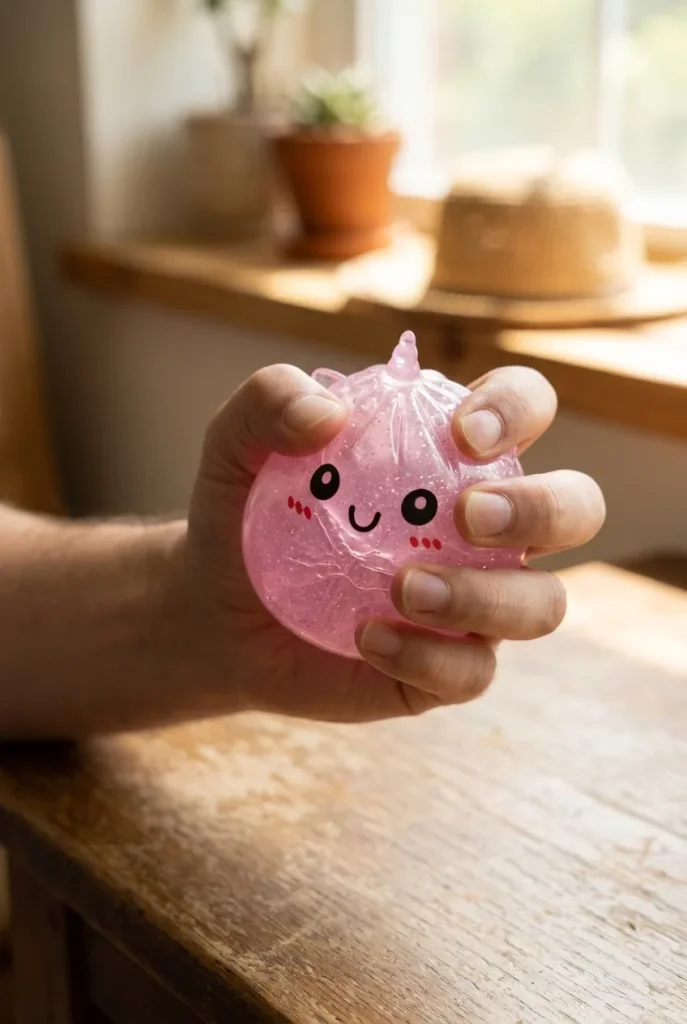 Mystery Unicorn Dumpling Squishy mid-squish