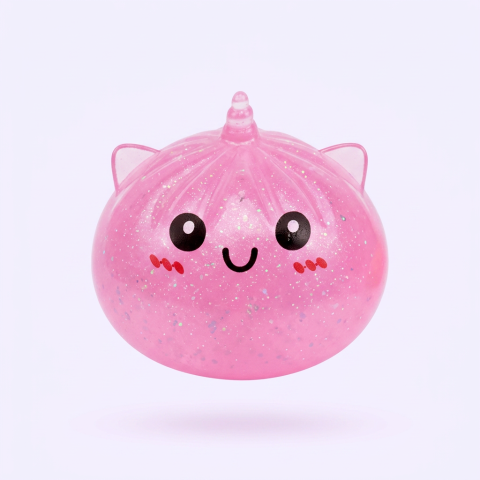Mystery Unicorn Dumpling Squishy being squeezed, soft slow-rise foam