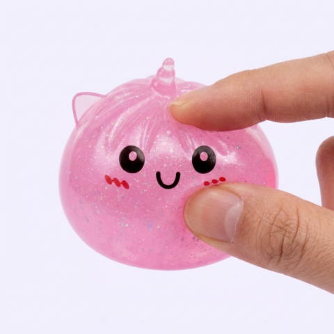 Mystery Unicorn Dumpling Squishy being squeezed, soft slow-rise foam