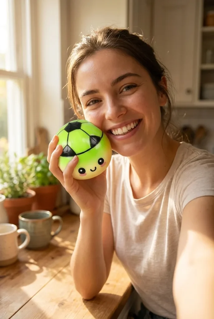 Football Mystery Dumpling Squishy in everyday life