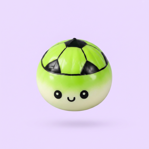 Football Mystery Dumpling Squishy being squeezed, soft slow-rise foam