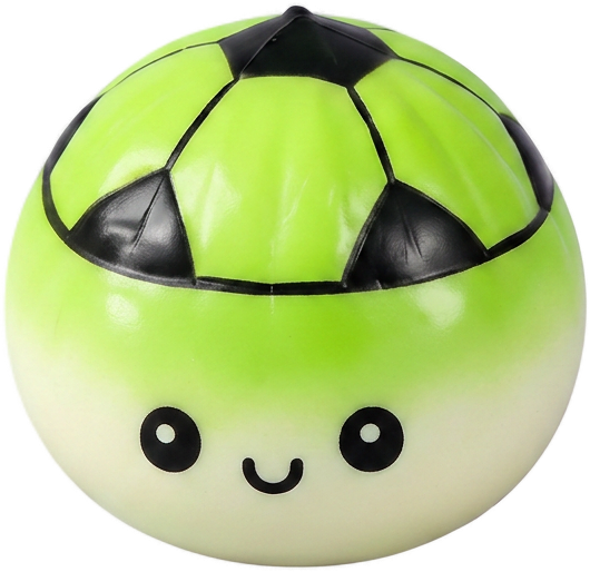Football Mystery Dumpling Squishy being squeezed, soft slow-rise foam