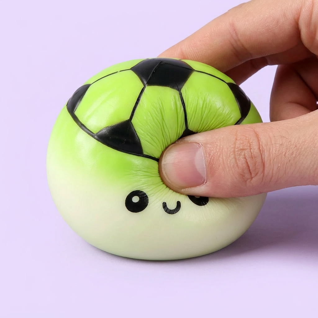 Football Mystery Dumpling Squishy — slow-rise effect, the foam springs back slowly