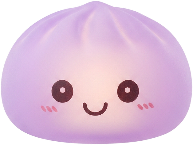 Mystery Squishy Dumpling Night Light being squeezed, soft slow-rise foam
