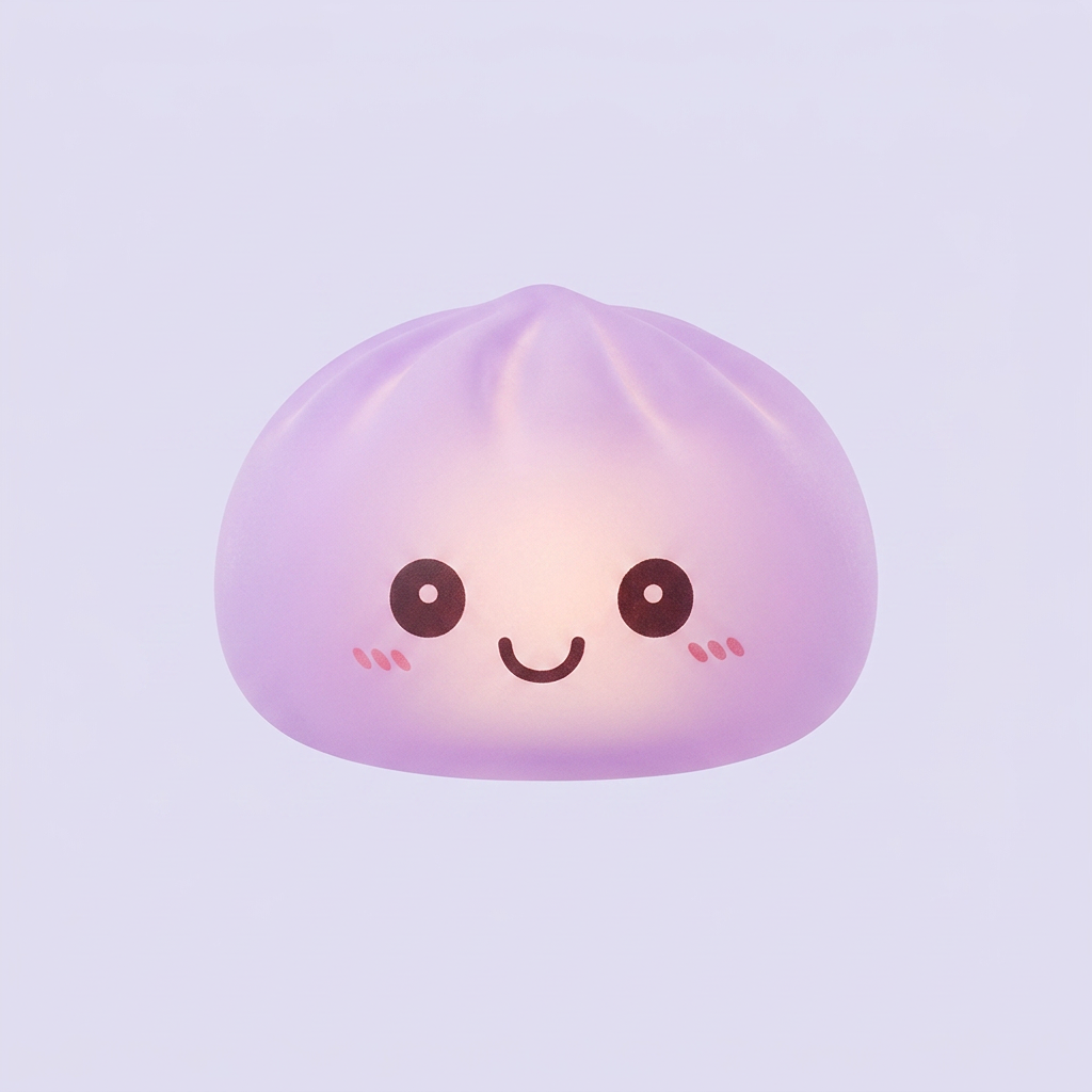 Mystery Squishy Dumpling Night Light being squeezed, soft slow-rise foam