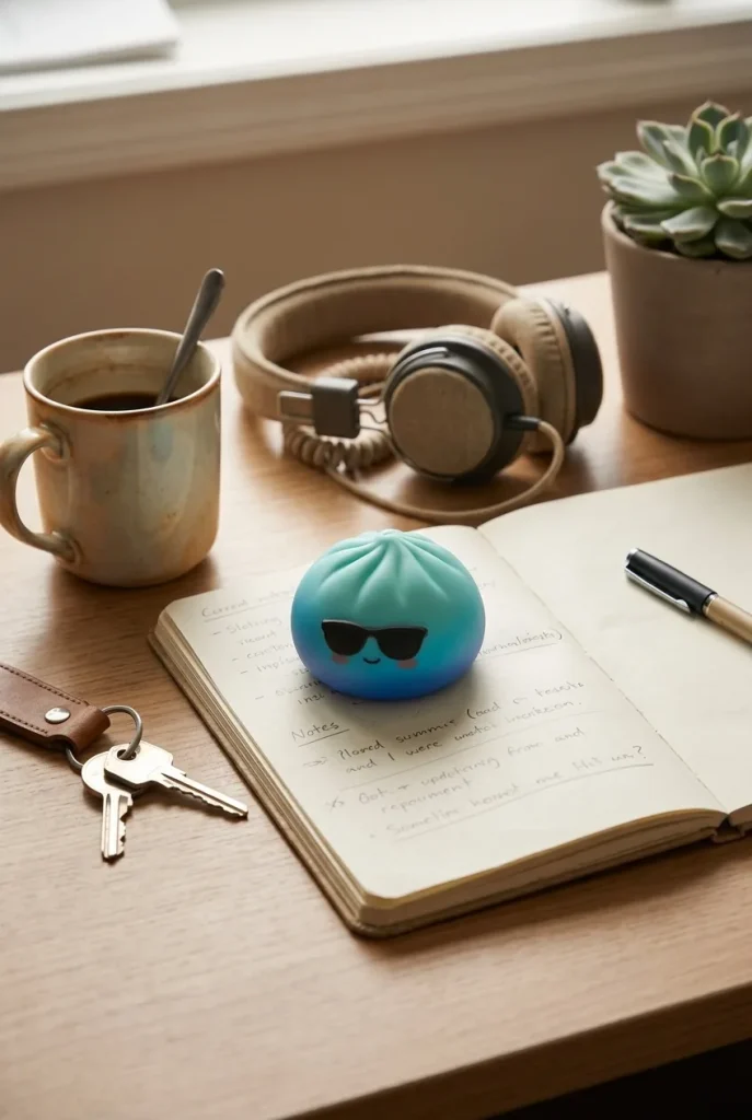Mystery Dumpling Squishy – Summer Edition on the desk