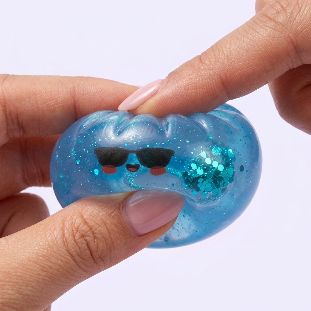 Mystery Dumpling Squishy – Summer Edition — slow-rise effect, the foam springs back slowly