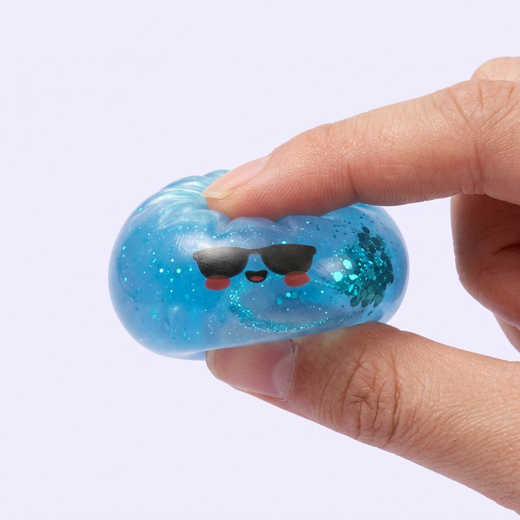 Mystery Dumpling Squishy – Summer Edition being squeezed, soft slow-rise foam