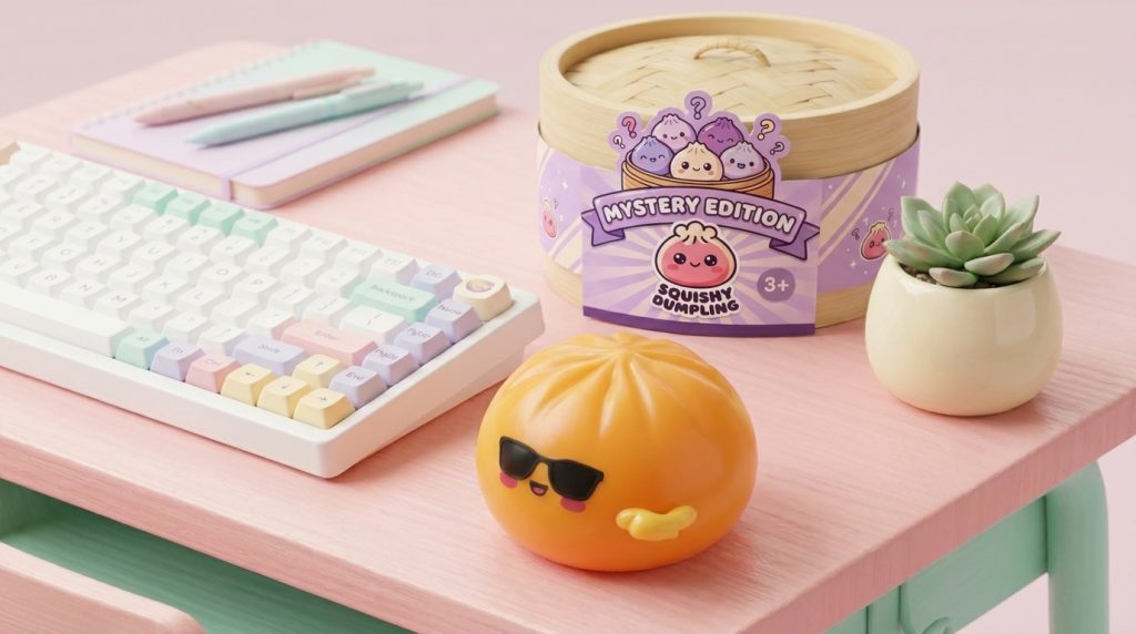 Mystery Dumpling Squishy – Sunglasses Surprise in its kawaii setting