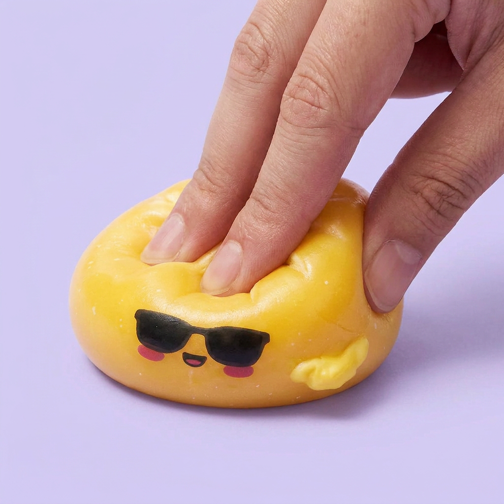 Mystery Dumpling Squishy – Sunglasses Surprise — slow-rise effect, the foam springs back slowly