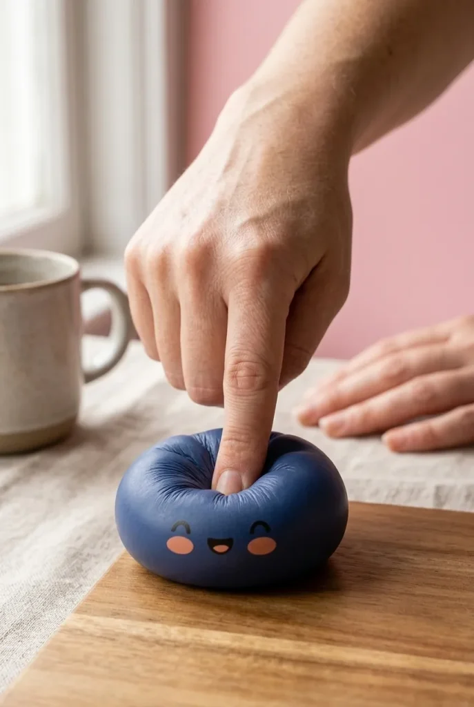 Midnight Navy Blue Dumpling Squishy mid-squish