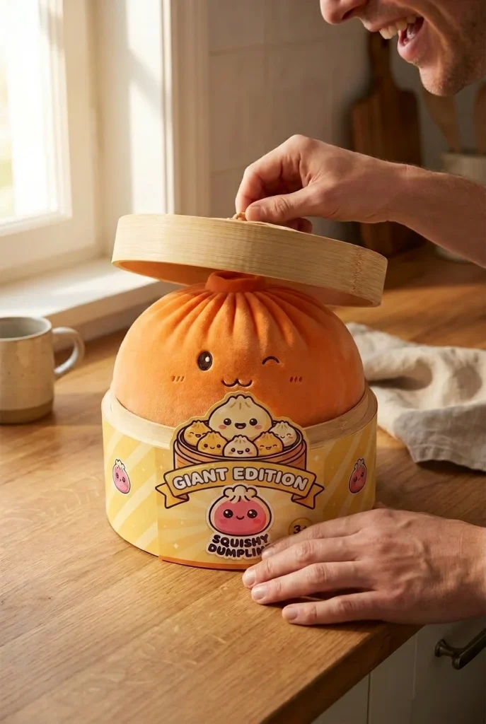 Giant Orange Dumpling Squishy unboxing moment