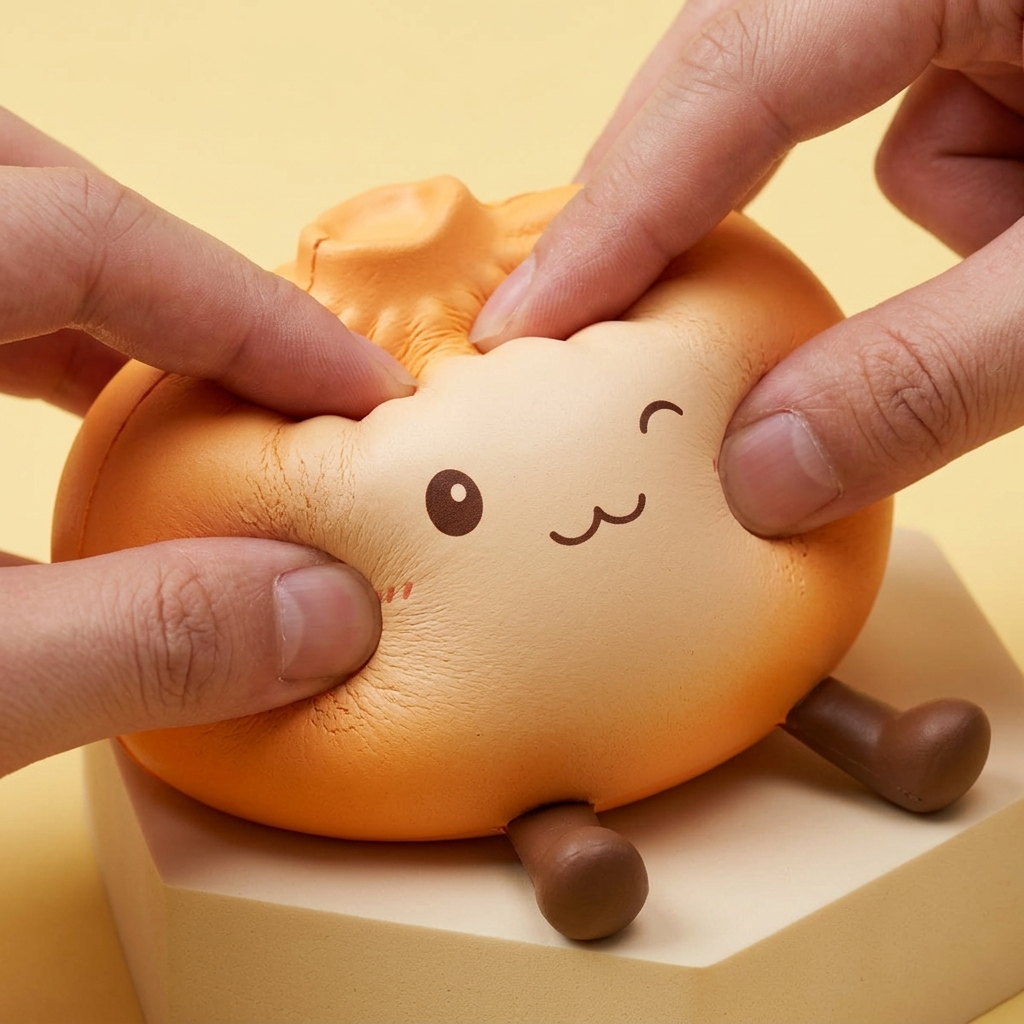 Giant Orange Dumpling Squishy — slow-rise effect, the foam springs back slowly