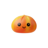 Tie Dye Orange Dumpling Squishy being squeezed, soft slow-rise foam
